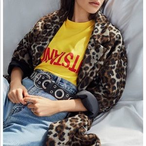 Urban Outfitters Leopard Print Coat